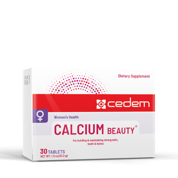 CALCIUM BEAUTY supplement combines Calcium and Vitamin D3 to strengthen bones, teeth, and nails while preventing deficiencies.